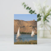 Egypte, Aswan, Nile River, Felucca-zeilboten, Briefkaart (Staand voorkant)