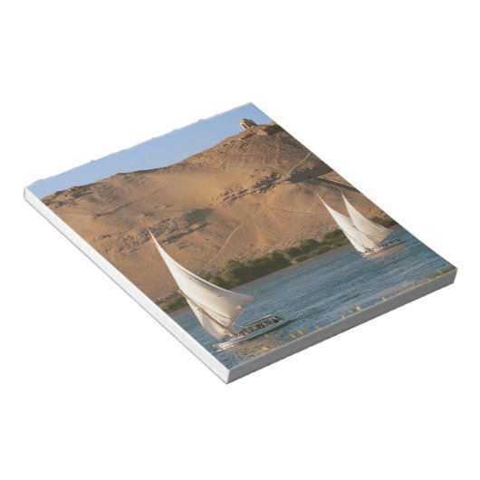 Egypte, Aswan, Nile River, Felucca-zeilboten, Notitieblok (Schuin)