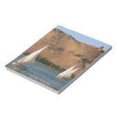 Egypte, Aswan, Nile River, Felucca-zeilboten, Notitieblok (Linkerzijde)
