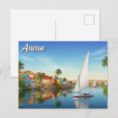 Egypte Aswan Nubisch dorp Reizen Briefkaart (Voorkant / Achterkant)