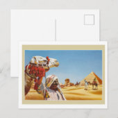 Egypte, badouin met zijn kameel voor piramiden briefkaart (Voorkant / Achterkant)