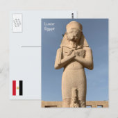 Egypte, beeld van Ramses II in Karnak Temple, Luxo Briefkaart (Voorkant / Achterkant)