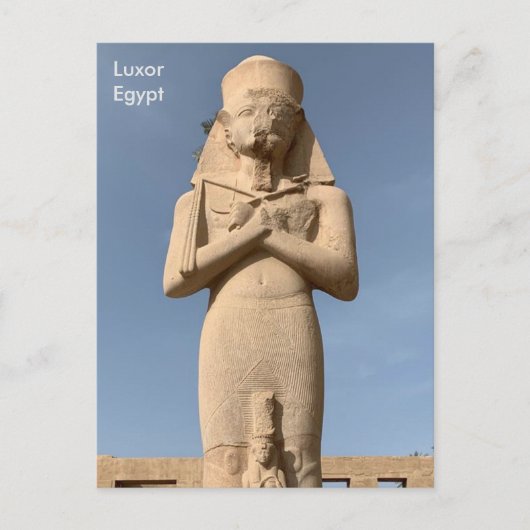 Egypte, beeld van Ramses II in Karnak Temple, Luxo Briefkaart (Voorkant)
