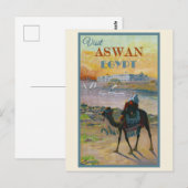 Egypte  bezoek Aswan Travel Briefkaart (Voorkant / Achterkant)