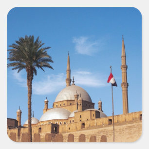 Egypte, Caïro, Citadel, Moskee van Mohammed Ali Vierkante Sticker