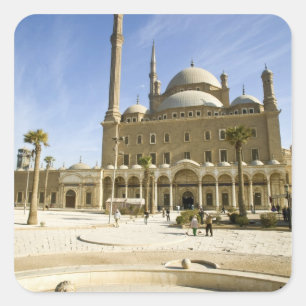 Egypte, Caïro. De indrukwekkende Mohammed Ali-mosk Vierkante Sticker