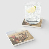 Egypte, Caïro. Rustende kamelen Stenen Onderzetter (Zijkant)