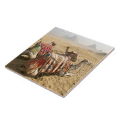 Egypte, Caïro. Rustende kamelen Tegeltje (Zijkant)