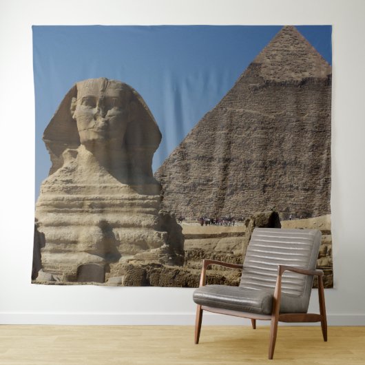Egypte Caïro Sfinx Beeld Piramides Scene Backdrop Wandkleed (In Situ (horizontaal))