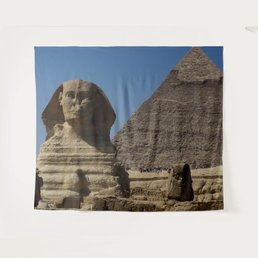 Egypte Caïro Sfinx standbeeld Piramides Scene Acht Wandkleed (Voorkant (horizontaal))