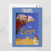  Egypte Camel Pyramid Desert Travel Briefkaart (Voorkant / Achterkant)