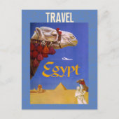Egypte Camel Pyramid Desert Travel Briefkaart (Voorkant)