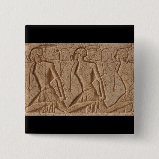 egypte carvings vierkante button 5,1 cm (Voorkant)