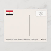 Egypte, de piramide van de Cheops en de Grote Sfin Briefkaart (Achterkant)