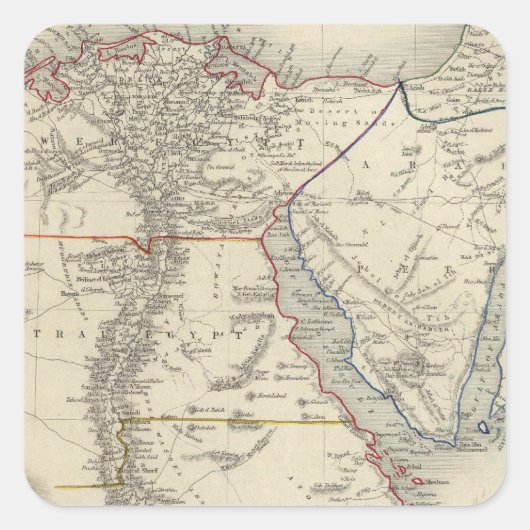 Egypte en Arabië Petraea Vierkante Sticker (Voorkant)