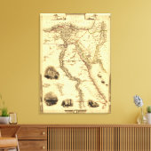 Egypte en ArabiëPanoramische kaartEgypte Canvas Afdruk (Insitu (Woonkamer))