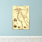 Egypte en ArabiëPanoramische kaartEgypte Canvas Afdruk (Insitu (Houten vloer))