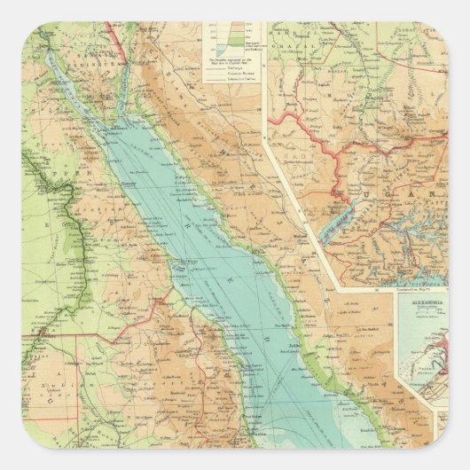 Egypte en de Nijl Vierkante Sticker (Voorkant)
