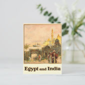 Egypte en India, vintage-reizen Briefkaart (Staand voorkant)