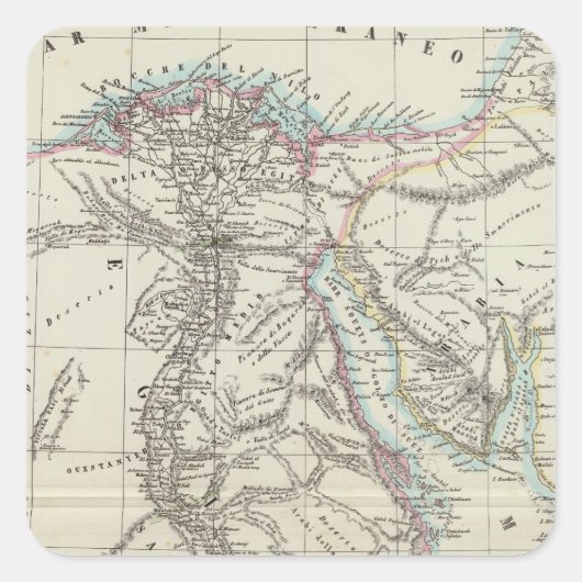 Egypte en Saudi-Arabië Vierkante Sticker (Voorkant)