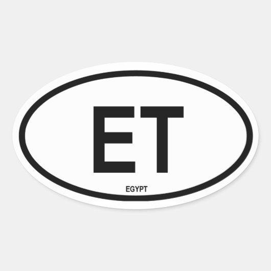 Egypte "ET" Ovale Sticker (Voorkant)
