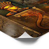Egypte Farao Muur Mozaïek Kunst Perfect Poster (Hoek)