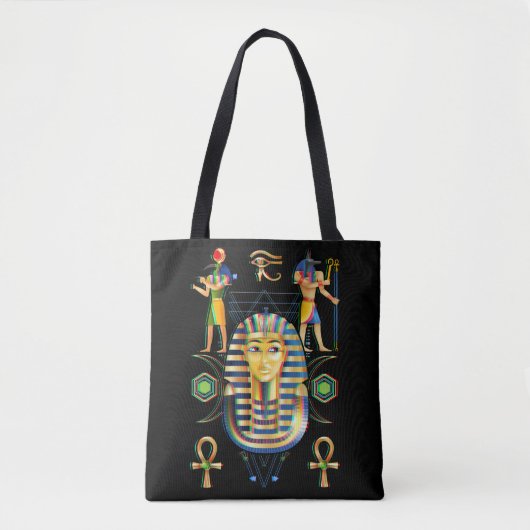 Egypte Farao Tutankhamun King Tut Horus Eye Ankh Tote Bag (Voorkant)