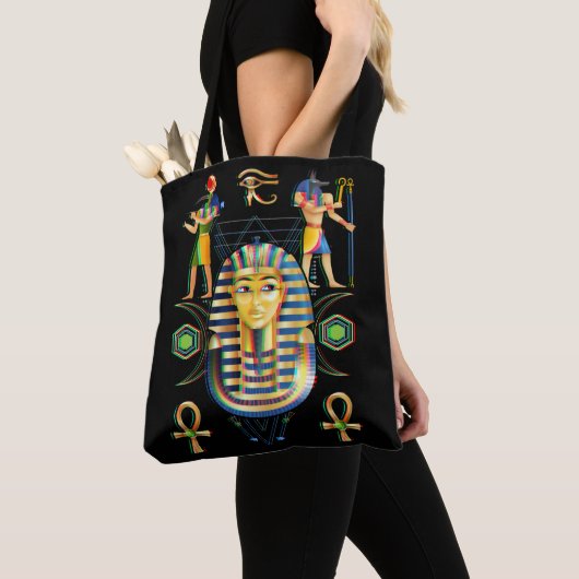Egypte Farao Tutankhamun King Tut Horus Eye Ankh Tote Bag (Dichtbij)