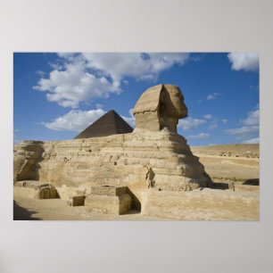 Egypte, Giza. De grote Sfinx verrijst boven de 2 Poster