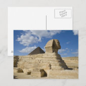 Egypte, Giza. De grote Sphynx stijgt boven de 2 Briefkaart (Voorkant / Achterkant)