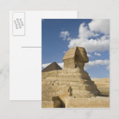 Egypte, Giza. De grote Sphynx stijgt boven de Briefkaart (Voorkant / Achterkant)