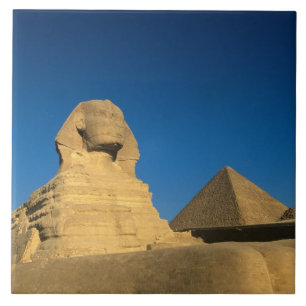 Egypte, Giza, De Sfinx, Oude Rijk, Unesco Tegeltje
