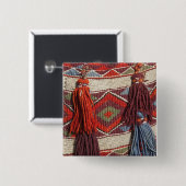 Egypte, Giza. Kamelendeken bij de Piramides van Vierkante Button 5,1 Cm (Voorkant /achterkant)
