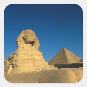 Egypte, Giza, The Sphinx, Old Kingdom, Unesco Vierkante Sticker