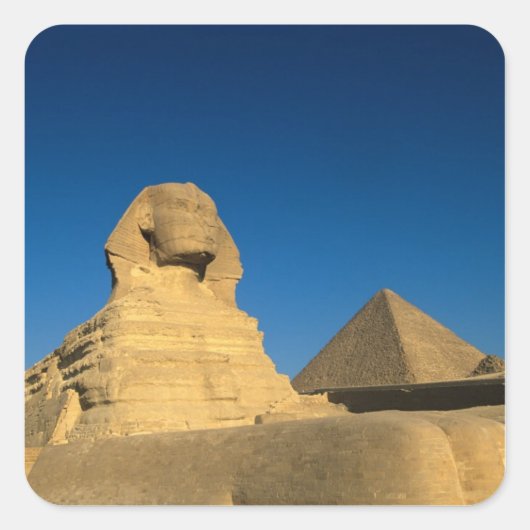 Egypte, Giza, The Sphinx, Old Kingdom, Unesco Vierkante Sticker (Voorkant)