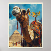Egypte Gizeh Piramides Vintage Reizen Poster (Voorkant)