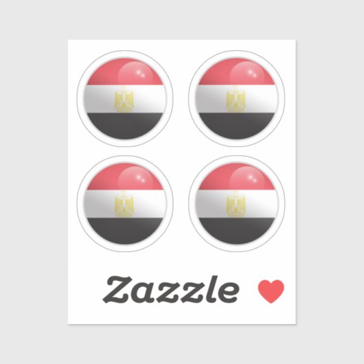 Egypte Glanzende Cirkel Vlag Sticker (Vel)