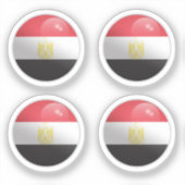 Egypte Glanzende Cirkel Vlag Sticker (Voorkant)