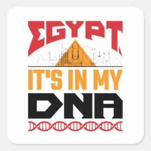 Egypte Het Zit In Mijn DNA Egyptische Erfenis Wort Vierkante Sticker