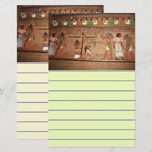 Egypte-hiërogliefen briefpapier (Voorkant / Achterkant)