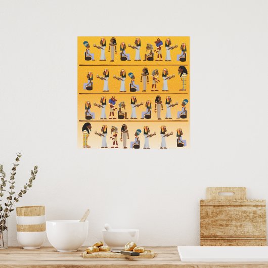 Egypte Hieroglyphs Poster (Keuken)
