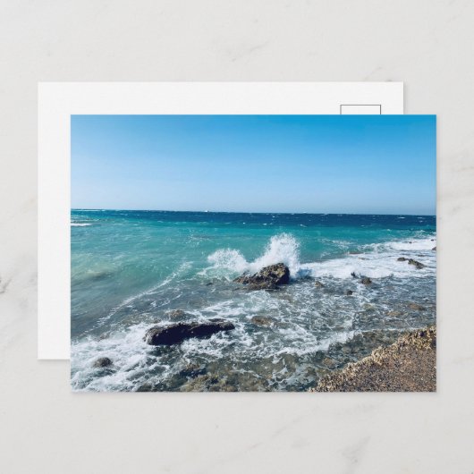 Egypte, Hurghada, spatten en golven van het Rode Z Feestdagenkaart (Voorkant / Achterkant)