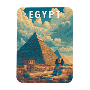 Egypte Illustratie Reis Kunst Vintage Magneet