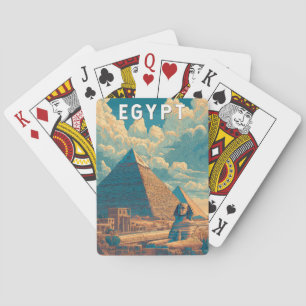 Egypte Illustratie Reis Kunst Vintage Pokerkaarten