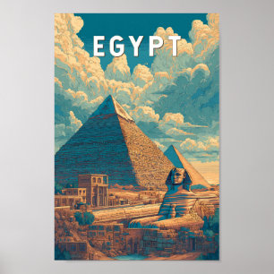 Egypte Illustratie Reis Kunst Vintage Poster
