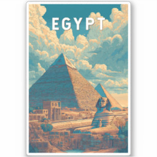 Egypte Illustratie Reis Kunst Vintage Sticker