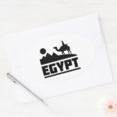 Egypte kameel silhouet ovale sticker (Envelop)