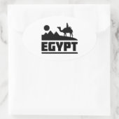 Egypte kameel silhouet ovale sticker (Tas)