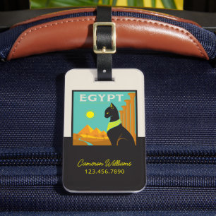 Egypte Land van Feline Royalty Bagagelabel