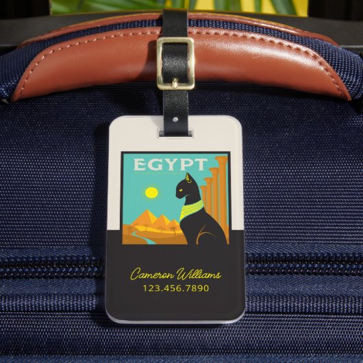 Egypte | Land van Feline Royalty Bagagelabel (Voorkant Insitu 2)